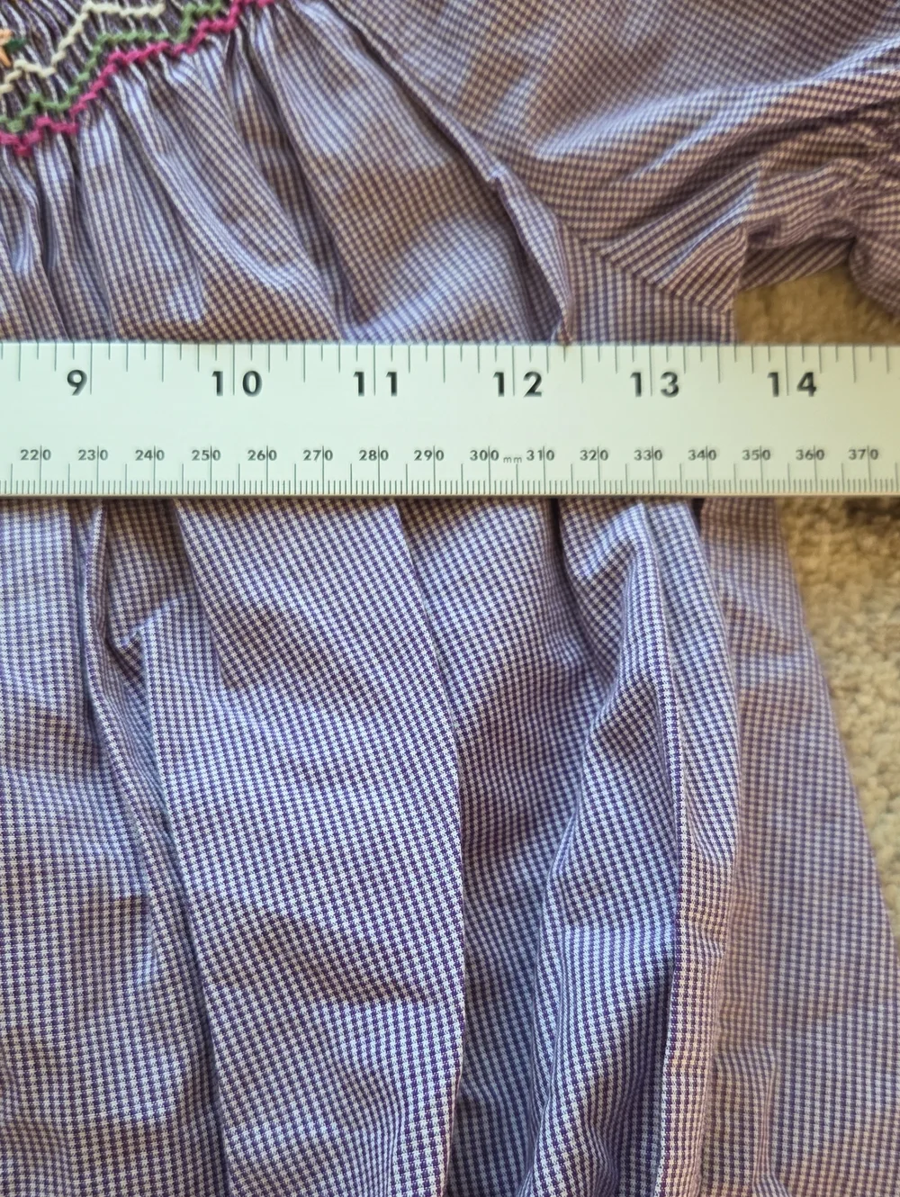 Rosalina Collection Purple Gingham Smocked Dress Size 2T
